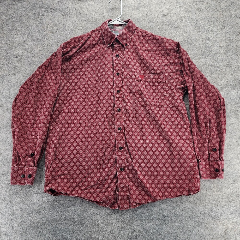 Panhandle Shirt Mens Medium Button Down Long Sleeve Red